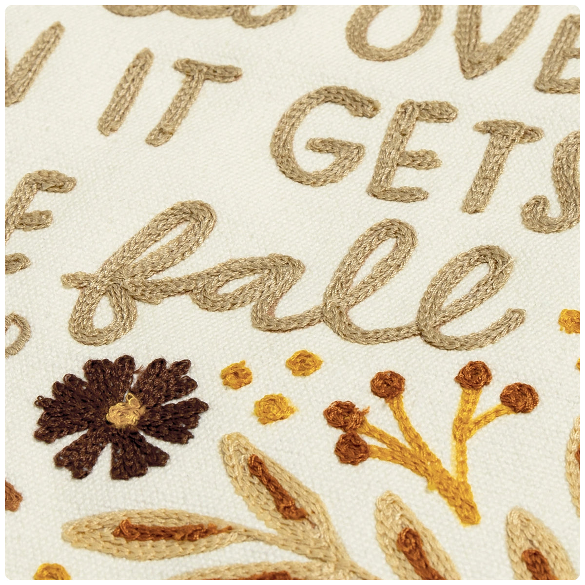 Life Starts in the Fall Embroidered Canvas Banner