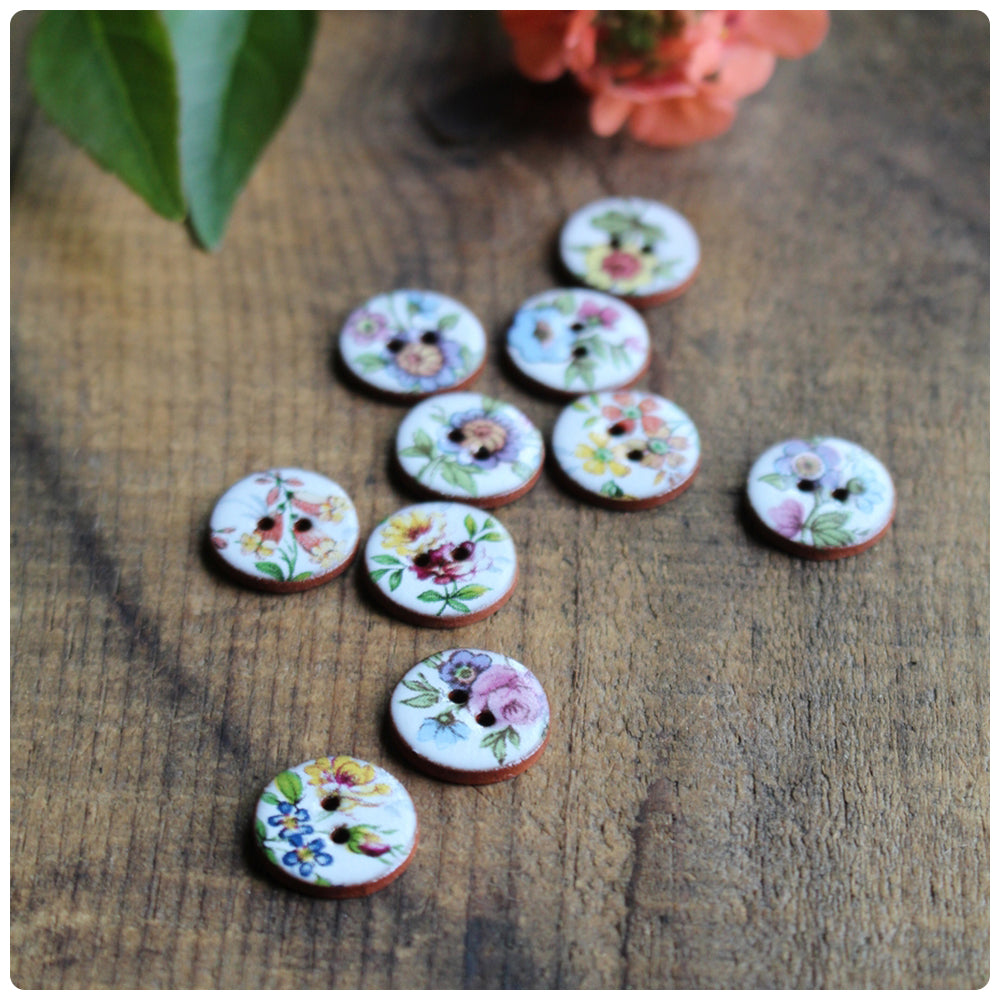 Handmade Wildflower Ceramic Buttons
